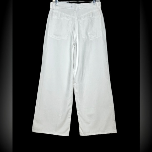 NWT Madewell Petite Superwide-Leg Jeans: Airy Denim Edition, Tile White, 28P - Picture 7 of 16